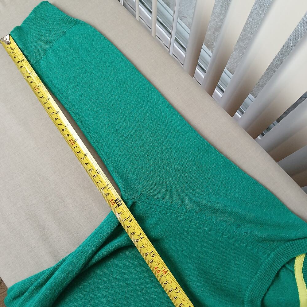 JCPenney Cashmere Blend Green Pullover Sweater S crew raglan 3/4 length sleeves - Picture 14 of 14